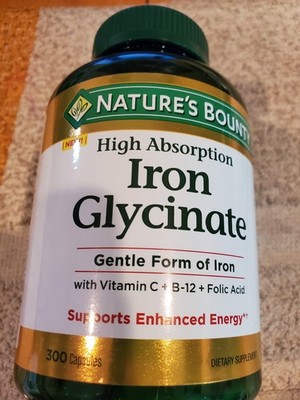 Nature's Bounty Iron Glycinate 300 Count EXP 2/2028- New 