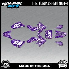 Graphics Kit for Honda CRF50 (2004-2012) or (2013+) Snagged-Purple