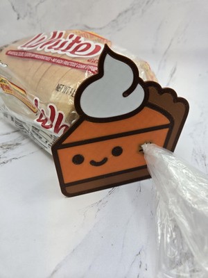 3D Printed Pumpkin Pie Bread Clip   Fall Kitchen Bag Holder, Snack Bag Seal