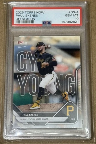 2025 TOPPS NOW OFFSEASON #OS-4 PAUL SKENES (CY YOUNG) PSA 10 GEM MINT