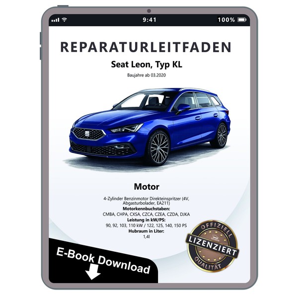 Seat Leon KL Ab 2020 4-Zyl. Benzinmotor 122-150 PS Werkstatthandbuch PDF Datei-image