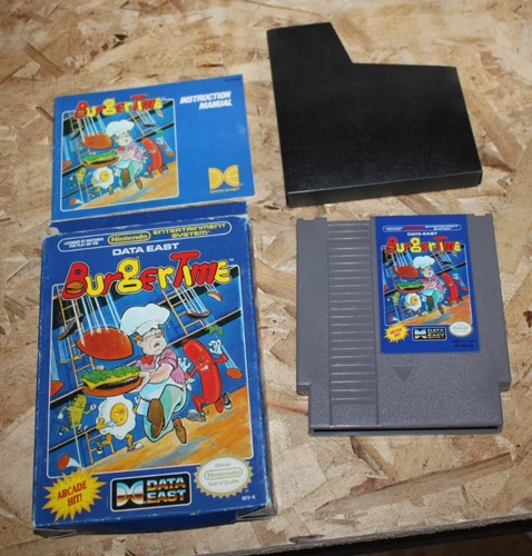 NINTENDO NES BURGER TIME GAME COMPLETE FREE SHIPPING