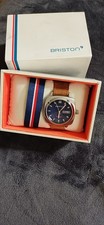 Briston Clubmaster Blue Dial Quartz Day/Date 100m Watch Leather/NATO Box