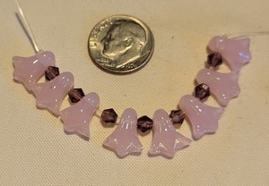 L888 12mm pressed glass flower beads. will combine to save on shipping 