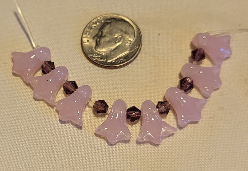 L888 12mm pressed glass flower beads. will combine to save on shipping 
