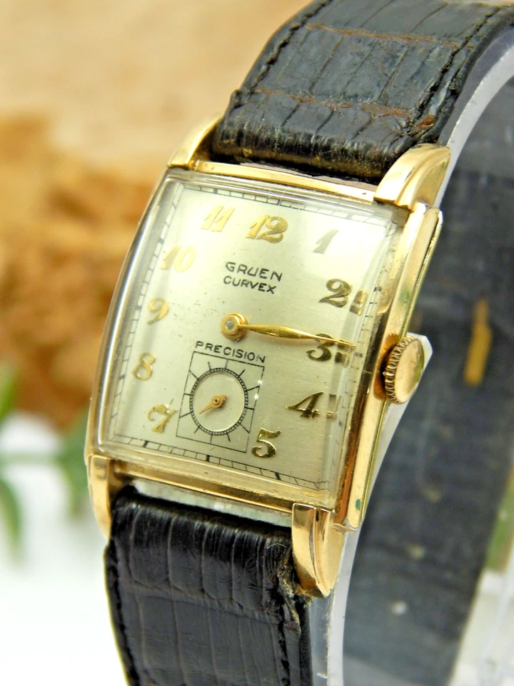 Reloj de precisión Gruen Curvex vintage 440 544 oro 10K relleno 17 joyas art deco Foto 3 de 4
