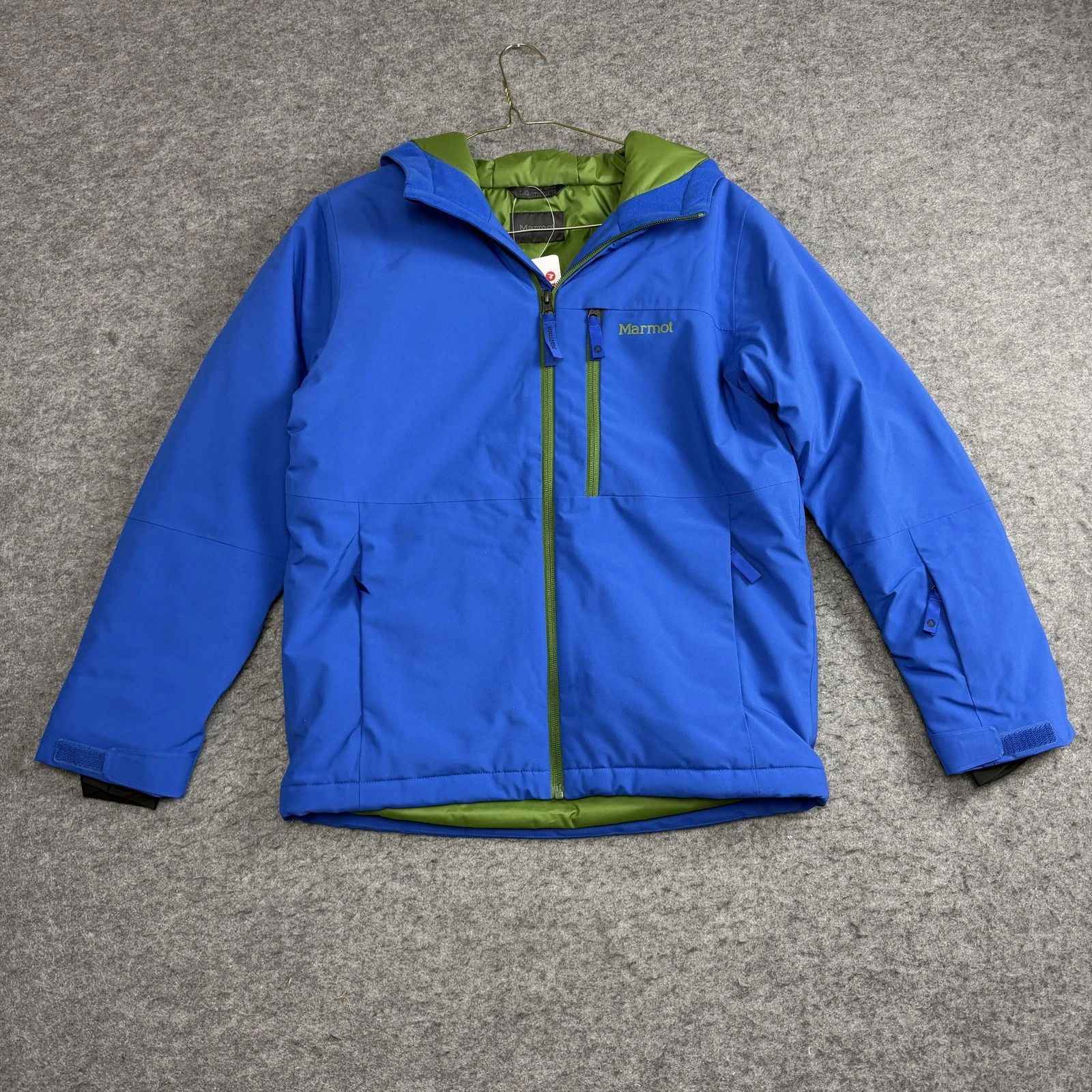 Marmot K Snowline Jacket Kids' Large Dark Azure Blue Hooded Insulated Ski Snow