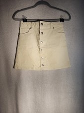 Girls Cat And Jack Ivory Corduroy Button Down Skirt Size 11/12 NWOT