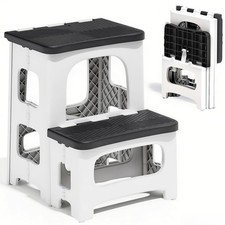 2 Step Stool Foldable, NonSlip Steps, Folding Step Stool for Adults  Kids, P...