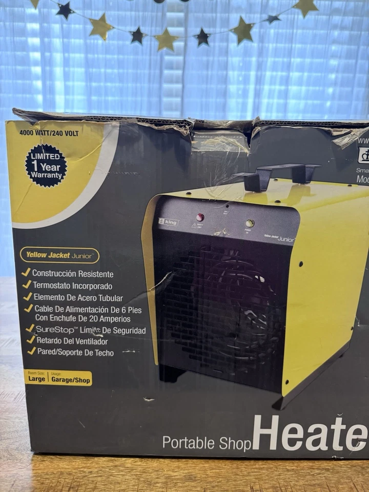 King PSH2440TB 4000 vatios GARAJE tienda 240 voltios calentador de espacio con termostato Foto 3 de 3