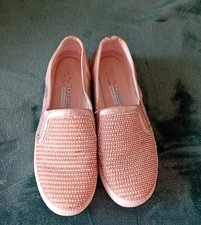 SKETCHERS Her Street Gold jewel Slip On Memory Foam Shoes UK 3 US6 