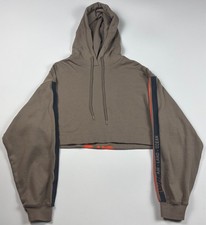 Alo Yoga Air Land Ocean Cropped Hoodie Women S Brown Orange Logo Pullover
