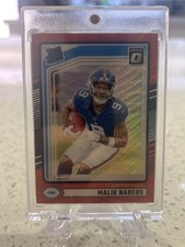 2024 Panini Donruss - Rookie Malik Nabers #383 Optic Preview Red Wave Prizm (RC)