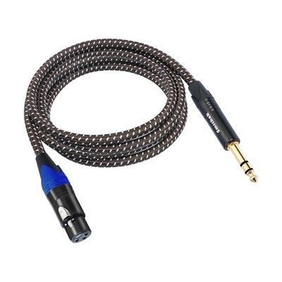 1/4 to XLR Cable,Heavy Duty Nylon Braided,Gold Plated Plug,Balanced 1/4'' TRS ...