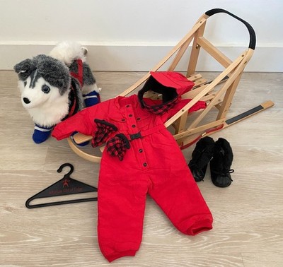 Pleasant Co American Girl of Today Dogsled Sleigh, Husky Dog, & Snowsuit Outfit