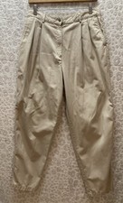 L.L. Bean Pants Womens 14 M/T Pleated Khaki Beige Vintage