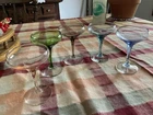 🥂 Vintage Depression Glass Coupe Glasses Set of 5 Champagne Cocktail 4.5”