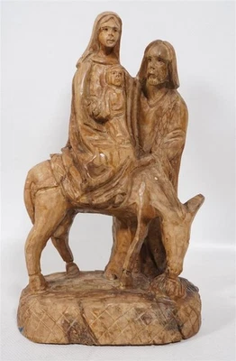 Holzschnitzerei Flucht nach Ägypten Heilige Familie Holzfigur geschnitzt 24cm - Bild 1 von 4