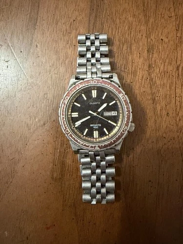 Vintage Men’s Seiko Root Beer Quartz Sport 100 Diver Watch 7123-823F G2