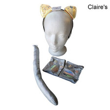 Claires Cat Costume Set Iridescent Cat Ears Paws  Tail Costume Accessories