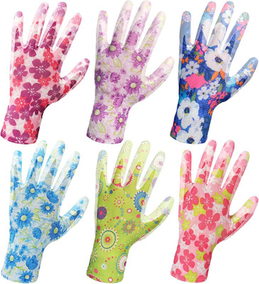 6 Pairs Gardening Gloves for Women - Breathable Rubber Coated Garden Gloves, Mul