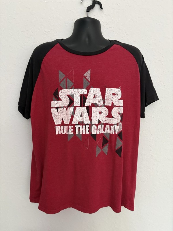 ⚡️Star Wars Men's XXL T-Shirt STAR WARS RULE THE GALAXY Red Black