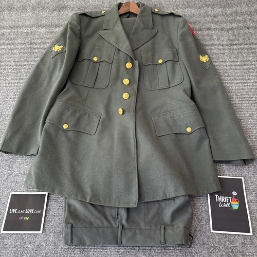 Vtg US Army Dress Uniform Vietnam Era 44 Military Jacket 40x34 Trousers 70s