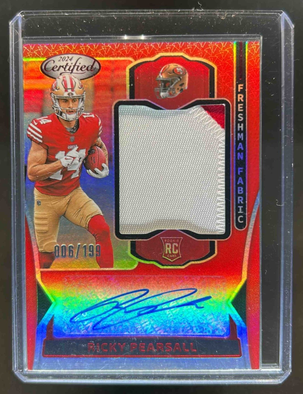 2024 Certified Ricky Pearsall Freshman Fabric Mirror RC Patch Red Auto #6/199