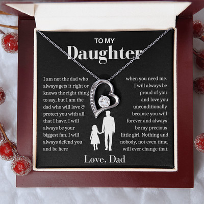 To My Daughter Birthday Graduation Heart Necklace Meaningful Gift From Dad