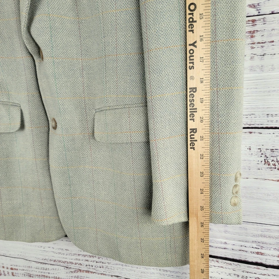 Blazer deportivo a cuadros Burberrys 38 100 % lana 2 botones Woolf Brothers EE. UU. DE COLECCIÓN Foto 3 de 4