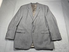 Ralph Lauren Blazer Mens 50L Gray Wool Coat Jacket Plaid Check Suit Blue