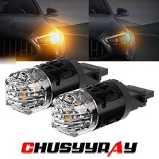 2pcs Yellow Amber 3157 Led Turn Signal Parking Light Blinker Side Marker