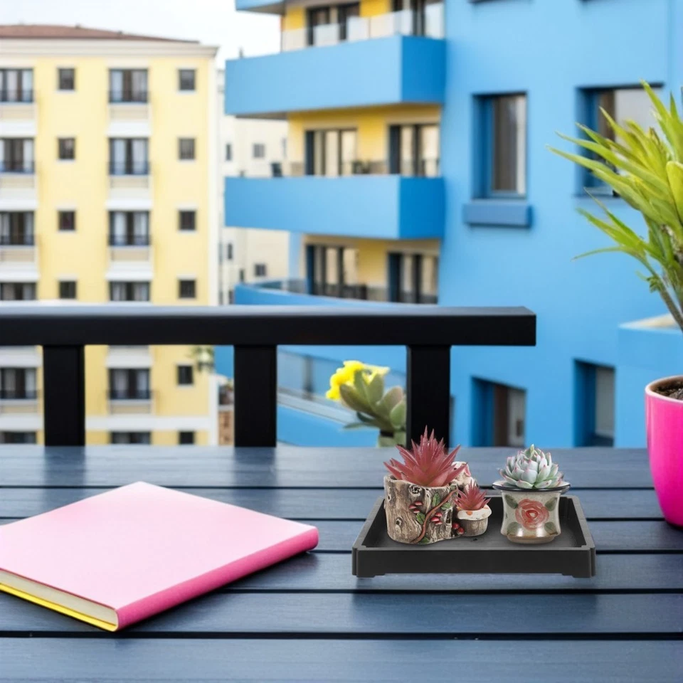 5pcs Bonsai Pot Plate: Rectangular Plant Saucer - Resin Flower Pot Dish - - Image 4 of 4