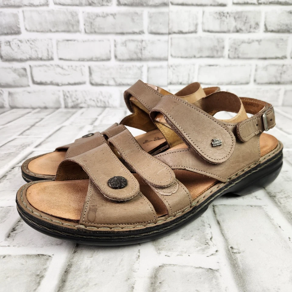 Sandalias Finn Comfort Gomera para mujer EE. UU. 10,5 UE 42 con plantilla de cuero tostado correa ajustable Foto 3 de 4