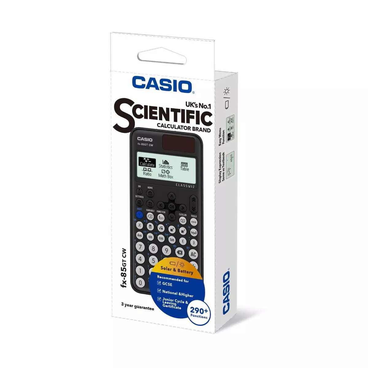 Casio FX 85GTCW Solar Battery Powered Scientific Calculator. For