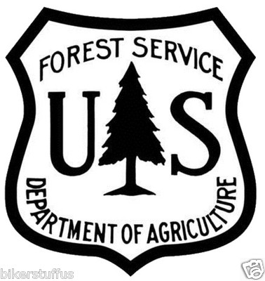 US FOREST SERVICE SHIELD STICKER BUMPER STICKER BLACK ON WHITE LAPTOP STICKER 