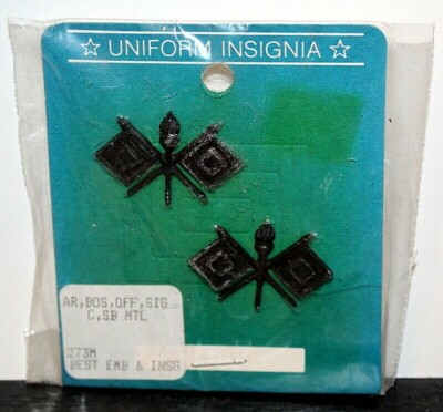 Signal Core Pin US Army Officer Signal Corps Subdued Collar Branch Insignia Pin Set ...