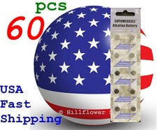 60 pcs AG5 LR48 G5 XX 393 LR754 Elite Card 1.5V 0 Hg Alkaline Battery