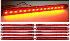 10x 12-24v 15 Smd Led Side Tail Marker Red Lights Lamps Trailer Truck Lorry 9.5"