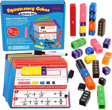 Aizweb Interlocking Fraction Cubes Activity Set - Math Manipulatives for Element