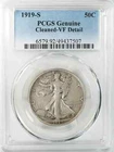 1919 S WALKING LIBERTY HALF DOLLAR 50C PCGS GENUINE VF VERY FINE DETAIL (507)