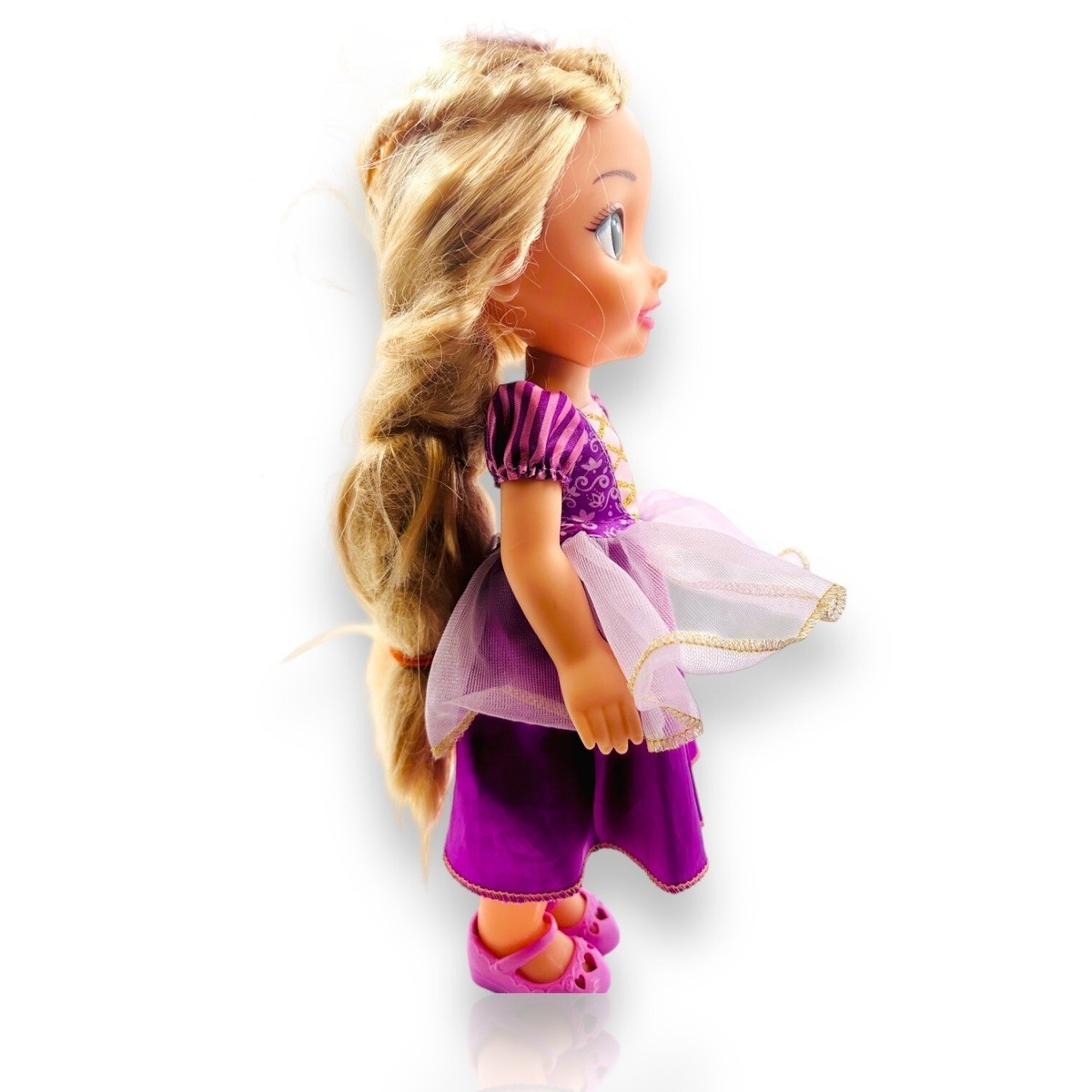disney princess purple dress blonde hair Disney Princess Rapunzel Doll - Blonde Hair, Purple Dress 14" Tall - Discontinue