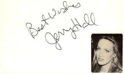 Jerry Hall Signed Auto 3x5 Index Card Model