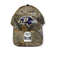 '47 Baltimore Ravens MVP Realtree Camo Frost Adjustable Strap Hat Dad Cap