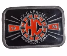 Vintage Limited Edition Hy Capacity 1989 Humboldt Iowa Belt Buckle Made In USA