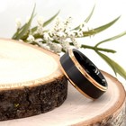 8mm Brushed Finish Polished Edges Band Two tone Black & Rose Gold Tungsten Ring — photo 1