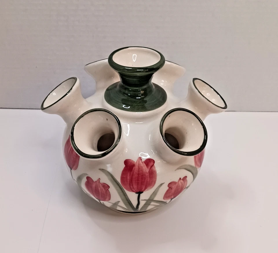 Florero MCM Delft pintado a mano Delftware Tulipiere Delfleur Holanda Tulipán Foto 2 de 4