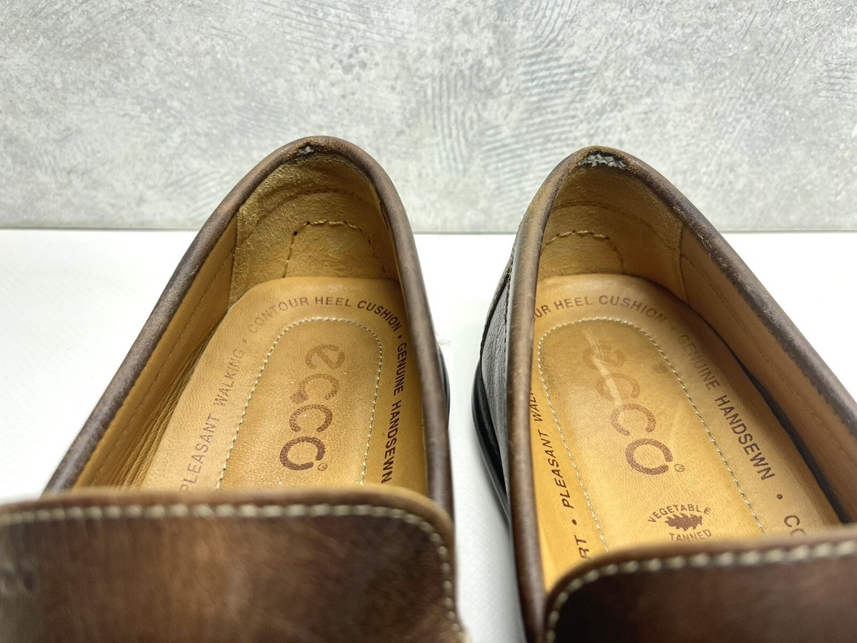 ECCO Moc Drive Men 44 Brown Leather Handsewn Vegetable Tanned Slip On Loafers Men main image 3