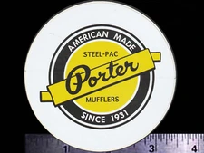 PORTER Steel-Pac Mufflers - Since 1931 - Original Vintage Racing Decal/Sticker