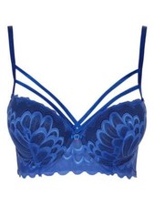 Ann Summers Delaney Blue & Black Boost Bra Sz 32C *In Stock*